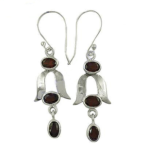 Handmade Vintage Style 925 Sterling <b>Silver</b> <b>Huggie</b> Drop Stud Earrings Rose Gold Garnet Pearl Classic Design for Anniversary Gold - Product Image 2