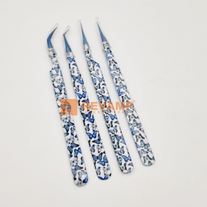 Pince à cils en acier inoxydable enduite de papier à 90 / 45 degrés et à isolation droite avec logo personnalisé Outils de beauté - Product Image 6