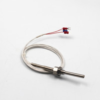 Shanghai Feilong Sensor Suhu 6X50Mm M10 Benang SS304 Probe PT100 Tahan Panas dengan 1M Kabel
