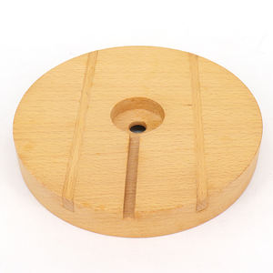 Forme personnalisée couleur naturelle, Technique polie en caoutchouc de hêtre, Base de lampe en bois pour la décoration de la maison - Product Image 2