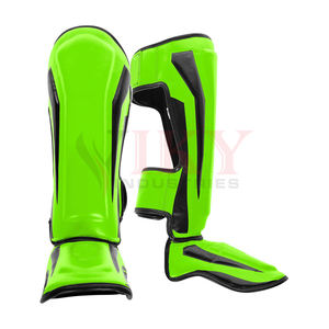 Espinillera de cuero de alta calidad, almohadilla de Gel profesional para Muay Thai, Kick Boxing - Product Image 2