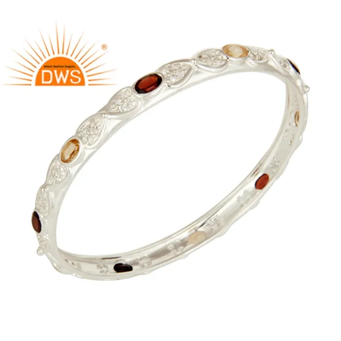 Bracelet en argent Sterling 925 pour femme, bijoux fins et solides, fabrication de pierres précieuses, magnifique grenat et Citrine, accessoire de soirée, offre spéciale