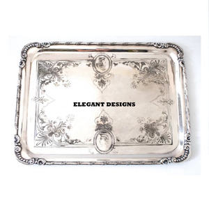 Plat de service de luxe design de qualité supérieure, plateau de table en laiton fait à la main, plateaux de service décoratifs, Offre Spéciale de taille personnalisée - Product Image 2