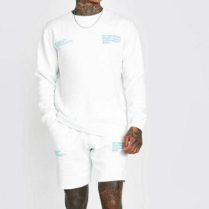 Hombres Slim Fit Terry Fleece Chándal Sudadera Con Capucha Con Corto - Product Image 6