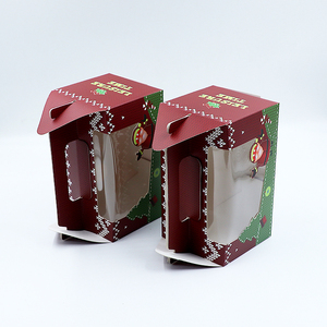 Christmas Log Cake Box With Window and Handle