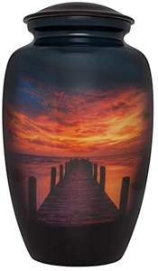 โกศบรรจุอัฐิอะลูมิเนียมสไตล์อเมริกัน พร้อมโลหะ ไม้ และหินอ่อน สำหรับงานศพผู้ใหญ่ รุ่น BSU-399 โดย Brassworld India - Product Image 6