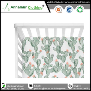 New Arrival Lovely Printed Cotton <b>Muslin</b> <b>Baby</b> Bedding Crib Fitted Sheet Cot Bed Waterproof Crib Sheet From India - Product Image 4