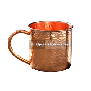 Tasse en cuivre pur pour cocktails et bières, verre à boire artisanal pour boissons froides, cadeau de luxe, vaisselle de bar pour la maison, la cuisine et les restaurants - Product Image 2