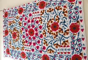 Sofá decorativo bordado a mano hecho en la India, para colgar en la pared de Suzani, ropa de cama de playa Bohemia, colcha festiva - Product Image 4