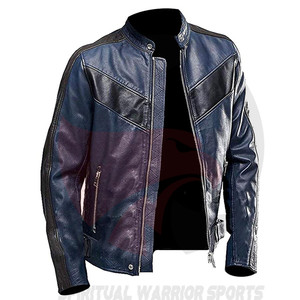 Chaqueta de motorista con cremallera para hombre, de cuero de vaca negro, de alta calidad, disponible en todos los colores - Product Image 1