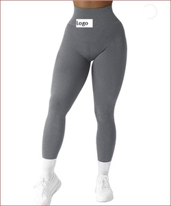 กางเกงเลคกิ้งแบบไร้ตะเข็บสำหรับผู้หญิง,กางเกงโยคะเอวสูงเลกกิ้งขายาว - Product Image 3