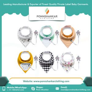 Bavoirs en mousseline réglables de haute qualité pour bébés fermeture à bouton de confort imprimée numérique personnalisée directement de l'Inde - Product Image 4