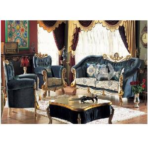 ชุดโซฟาสไตล์พระราชวังหลวง,ชุดโซฟาแกะสลักสีทองสไตล์ยุโรปเฟอร์นิเจอร์ห้องนั่งเล่นหนังดีไซน์เนอร์ภายในบ้าน - Product Image 1