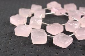 Pierre précieuse brute en Quartz Rose naturel de forme carrée, 21 pièces, qualité impressionnante, non traité, coupe à la main, fabrication de bijoux crus - Product Image 5