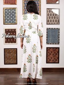 ชุดเดรสแขนสั้นสำหรับผู้หญิงชุดเดรสลำลองผ้าคอตตอนใส่ไปงานปาร์ตี้ - Product Image 6