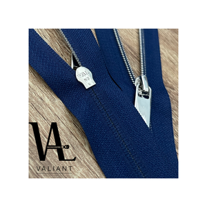 #3 Vacuum Metalizing nylon zipper close end with high polish shiny sliver LOGO puller - Product Image 2