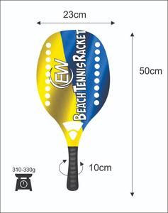 ไม้เทนนิสชายหาดแบบกำหนดเอง คาร์บอนไฟเบอร์ ไม้พายชายหาด/ไม้พาเดล พร้อมโลโก้และสีที่คุณต้องการ น้ำหนัก 319-330 กรัม ความยาว 50 ซม. - Product Image 3