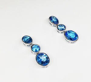 Pendientes de Topacio Azul y gemas para mujer, aretes de Plata de Ley 925 de alta calidad hechos a medida, venta al por mayor - Product Image 1