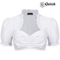 Costumes d'Oktoberfest allemands pour femmes, 3 pièces, robes bavaroises Dirndl, longueur genou, en mousseline de soie, dentelle tissée, chemisiers à boutons, respirants