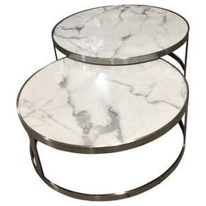 Modern 3-Piece Minimalist Metal <b>Coffee</b> <b>Table</b> <b>Set</b> Luxury Living Room & Villa Furniture Direct Factory Price-for Home & Hotel Use - Product Image 4