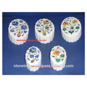 Handmade White Marble Inlay Jewelry <b>Box</b> - Product Image 1