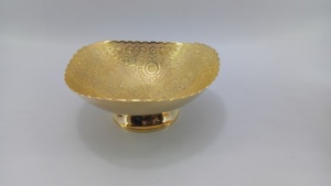 Tazón de servicio chapado en oro, artículo de regalo en forma de manzana, tazón de fruta seca dorada de diseño único, decoración para el hogar y la Mesa - Product Image 6