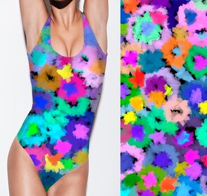 Экологичный купальный костюм из полиэстера и спандекса, трико, бикини, купальник, ткань с принтом - Product Image 1