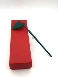 Alta calidad nuevo recubrimiento en polvo verde Kelly extensión de pestañas de acero inoxidable diseño de corazón espejo logotipo personalizado instrumento de belleza - Product Image 5