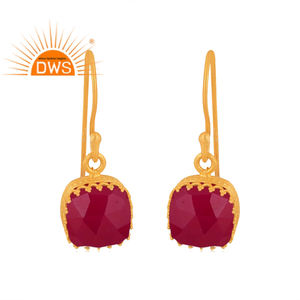Boucles d'oreilles pendantes pour femmes, pierre précieuse de calcédoine rose naturelle, bijou à la mode, nouvelle création - Product Image 1