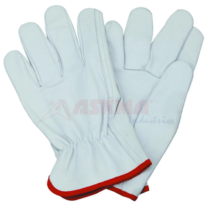 Gants de travail pour conducteurs en cuir de chèvre/mouton, résistants aux coupures, anti-chaleur, imperméables, avec pouce Keystone, coupe droite, pleine fleur - Product Image 2