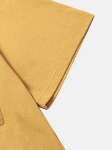 Camiseta 100% de algodón para hombre, Camisa lisa de manga corta con bolsillo y dobladillo con cordón - Product Image 6