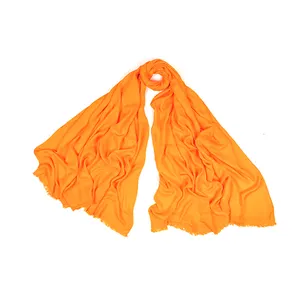 Classic Style Solid Color Scarf 100% Organic Bamboo Vegan Scarves With Customized Brand Name Printed