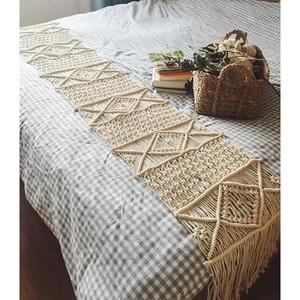 Chemin de table en coton macramé tissé à la main naturel pour housses de chaise pour kit de nettoyage de chaussures de mariage nappes pour événements housses de canapé - Product Image 2