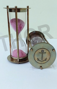 Sablier nautique en laiton sablier Vintage Design moderne verre et acrylique décor à la maison pour Table de bureau de cuisine - Product Image 3