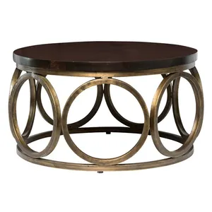 32英寸顶级木质家庭花园咖啡桌底座框架圆形设计豪华圆形咖啡桌最适合家居装饰
