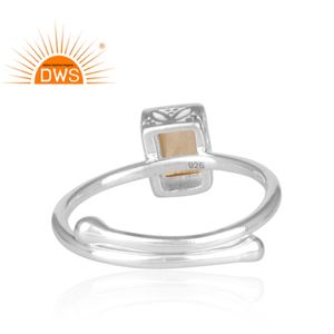 ธรรมชาติซิทรินแหวนพลอยผู้ค้าส่งมาใหม่925เงินปรับแหวนสำหรับผู้หญิง - Product Image 4