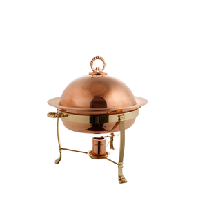 Plato para Calentar Comida de Cobre Martillado con Diseño Único y Soporte, la Mejor Calidad, Tamaño Personalizado, Plato para Calentar Comida en India - Product Image 6