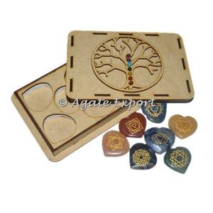 Caja de regalo de siete Chakras con símbolos de Chakra Juego de piedras | juego de caja de regalo de chakra - Product Image 2