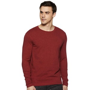 T-shirt uni de qualité supérieure à manches longues pour hommes |   T-shirt à manches longues col rond 100% coton de haute qualité - Product Image 1