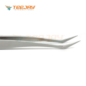 Pince à épiler TEEJAY en acier inoxydable poli argenté, modèle Seagull Russian Volume, à pointe lisse, 12,5 cm - pour l'isolation des cils - Product Image 3