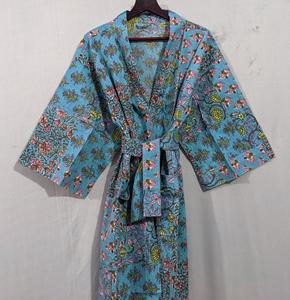 Bata Kimono Holgada 100% Algodón con Estampado Floral, Estilo Urbano, Cintura Natural, Decorada con Cinturón, para la Temporada de Primavera - Product Image 5