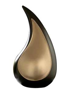 Urnas de cremación de latón con gota de lágrima de estilo Americano negro dorado para cenizas humanas Urna funeraria ecológica para adultos - Product Image 1