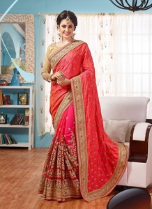 Tự Thiết Kế Bên Mặc Thiết Kế Lụa Thêu Saree Với Thêu Không Khâu Áo Bán Buôn Giá Dân Tộc May Mặc Trang Phục - Product Image 5
