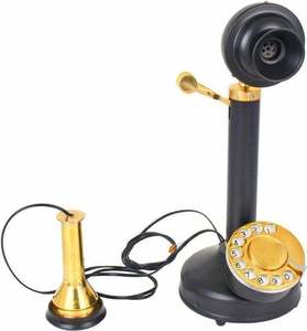 Chandelier noir et or bureau téléphone téléphone rétro numérotation bureau à domicile Antique téléphone bougie bâton téléphone téléphone Instrument - Product Image 1