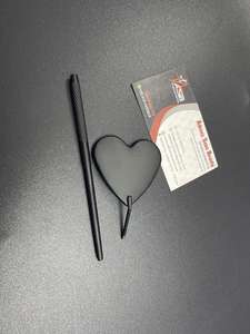 Espejo de inspección con logotipo personalizado negro mate recubierto de polvo de acero inoxidable en forma de corazón espejos para pestañas Lash Artists - Product Image 5