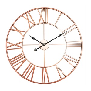 Recién llegado, reloj de pared de Metal Chapado en cobre, diseño tradicional hecho a mano, venta al por mayor, reloj de pared de Metal decorativo de forma redonda - Product Image 1