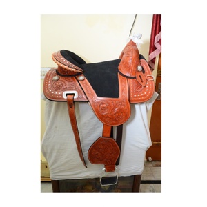 Selle de cheval Western sans arbre de qualité supérieure en cuir durable Produit équestre de haute qualité - Product Image 1