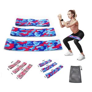 Bandes élastiques antidérapantes pour l'entraînement de gymnastique, bandes de résistance en tissu attaches résistantes aux hanches, avec motifs personnalisés colorés - Product Image 2