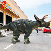 Disfraz de Dinosaurio Triceratops Animado con Patas Ocultas, Estructura Metálica, Impermeable, para Uso en Interiores/Exteriores, Simulación para Centros Comerciales