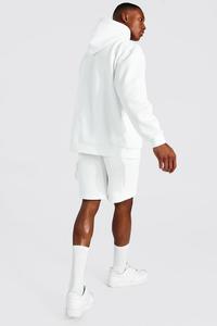 Chándal de algodón informal para hombre, ropa deportiva de verano para correr con pantalones cortos tejidos, chándal liso de verano, venta al por mayor - Product Image 2